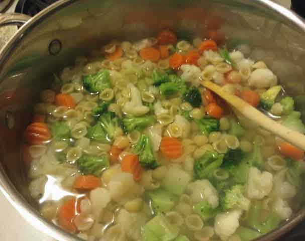 Pasta and Vegetables Cooking