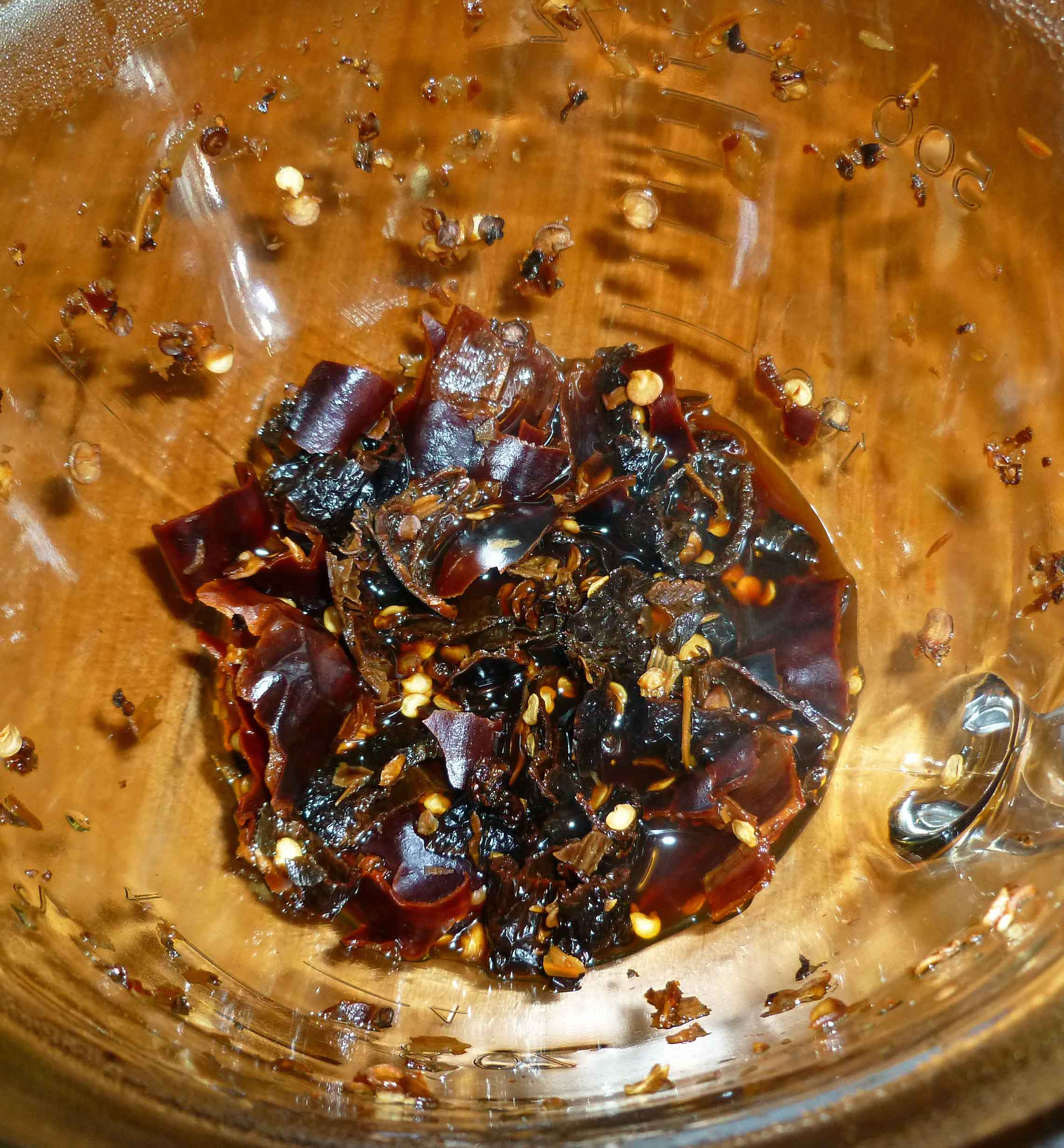 Dried Peppers after rehydrating