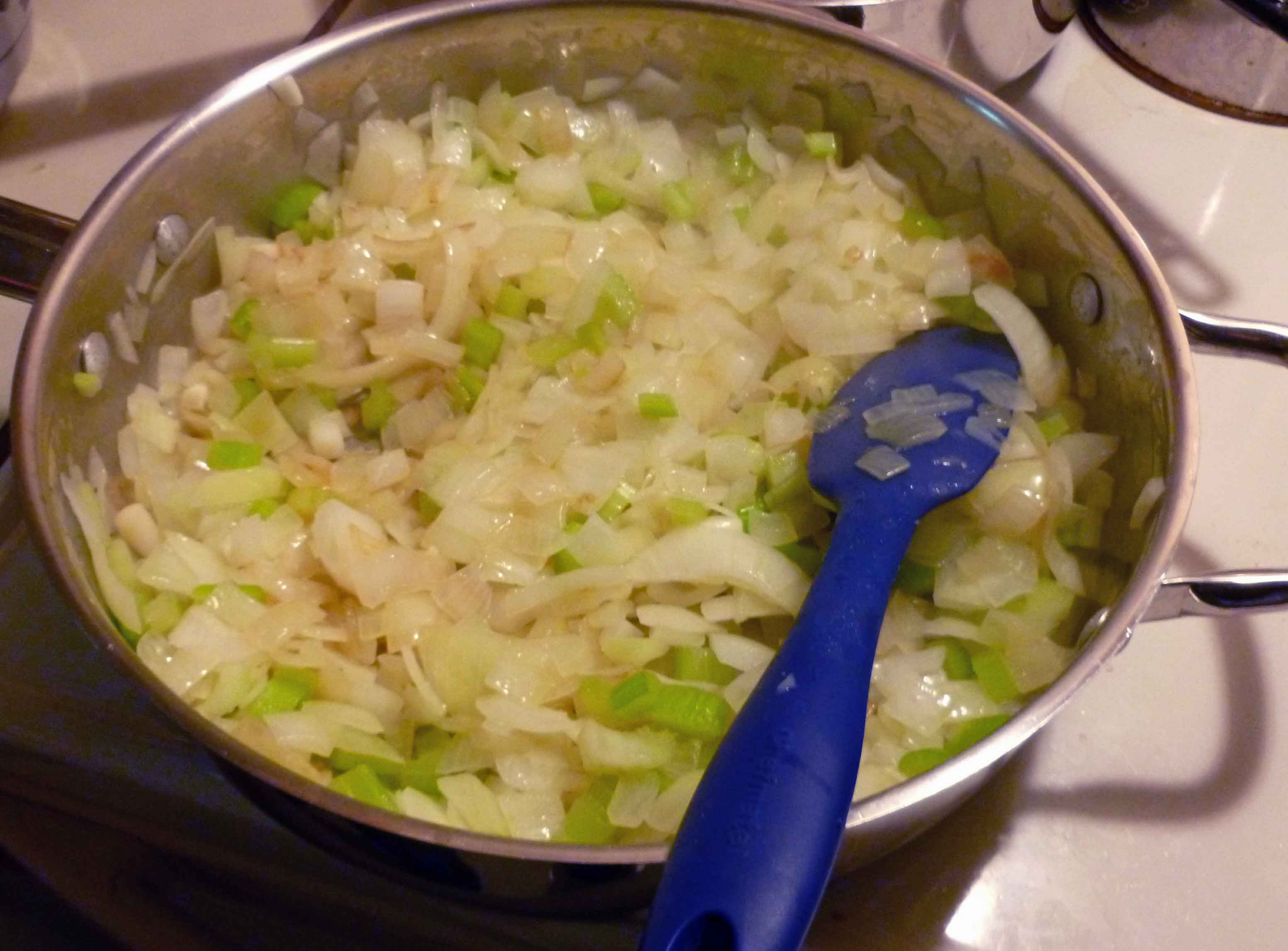 Onions, Celery and Garlic after sauteing