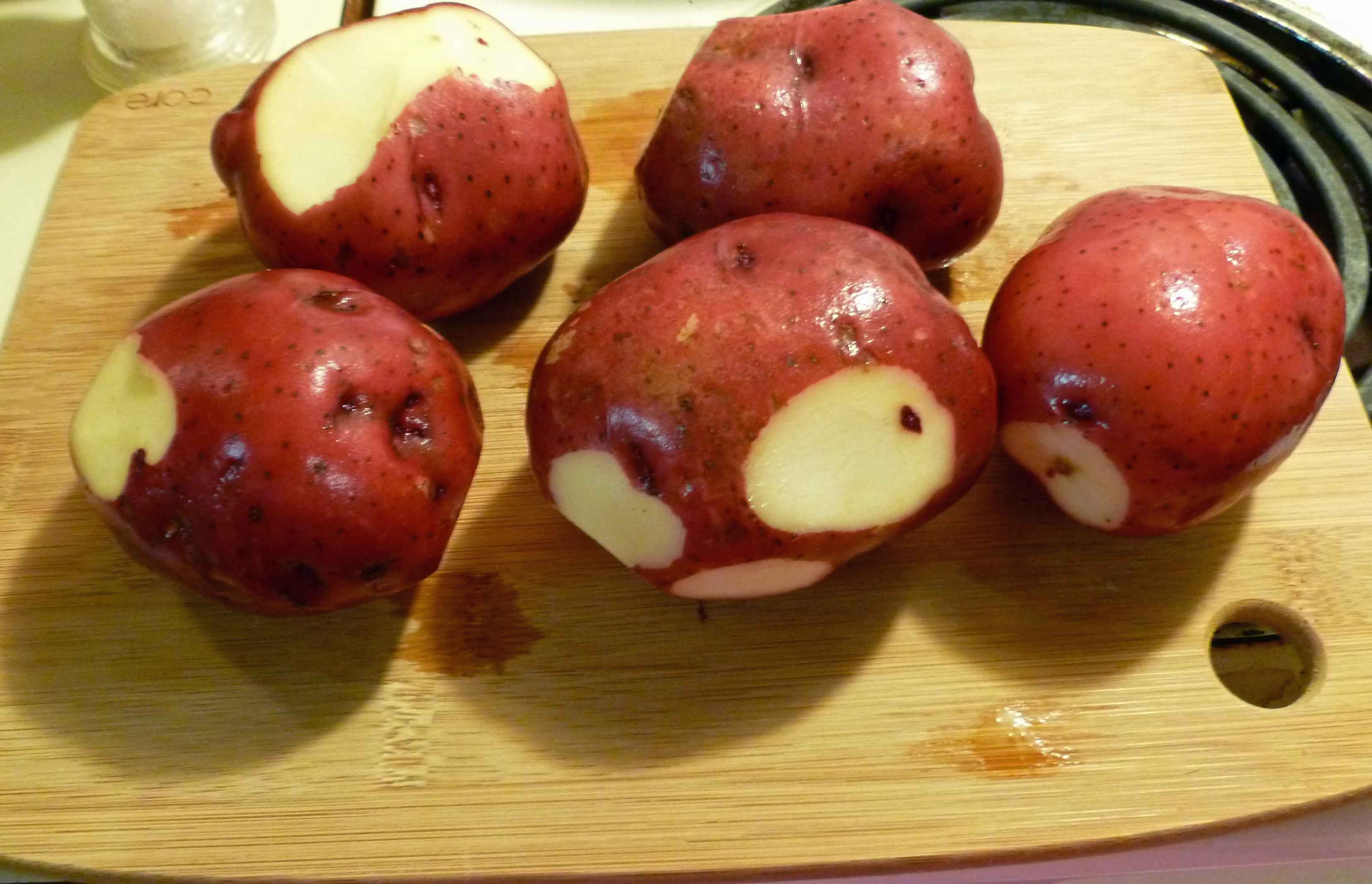 Washed, Scrubbed and Trimmed Potatoes