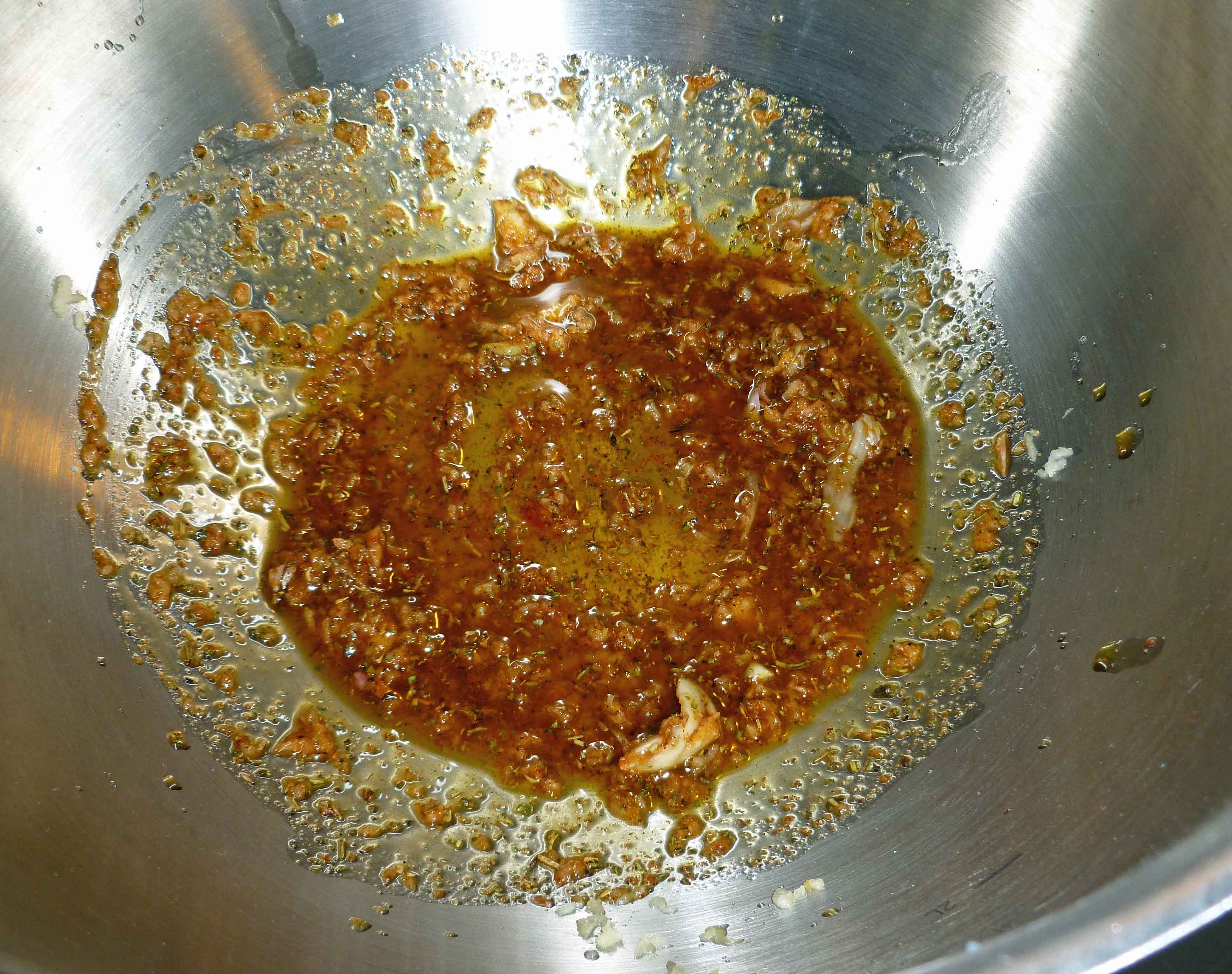 Well mixed olive oil and spices