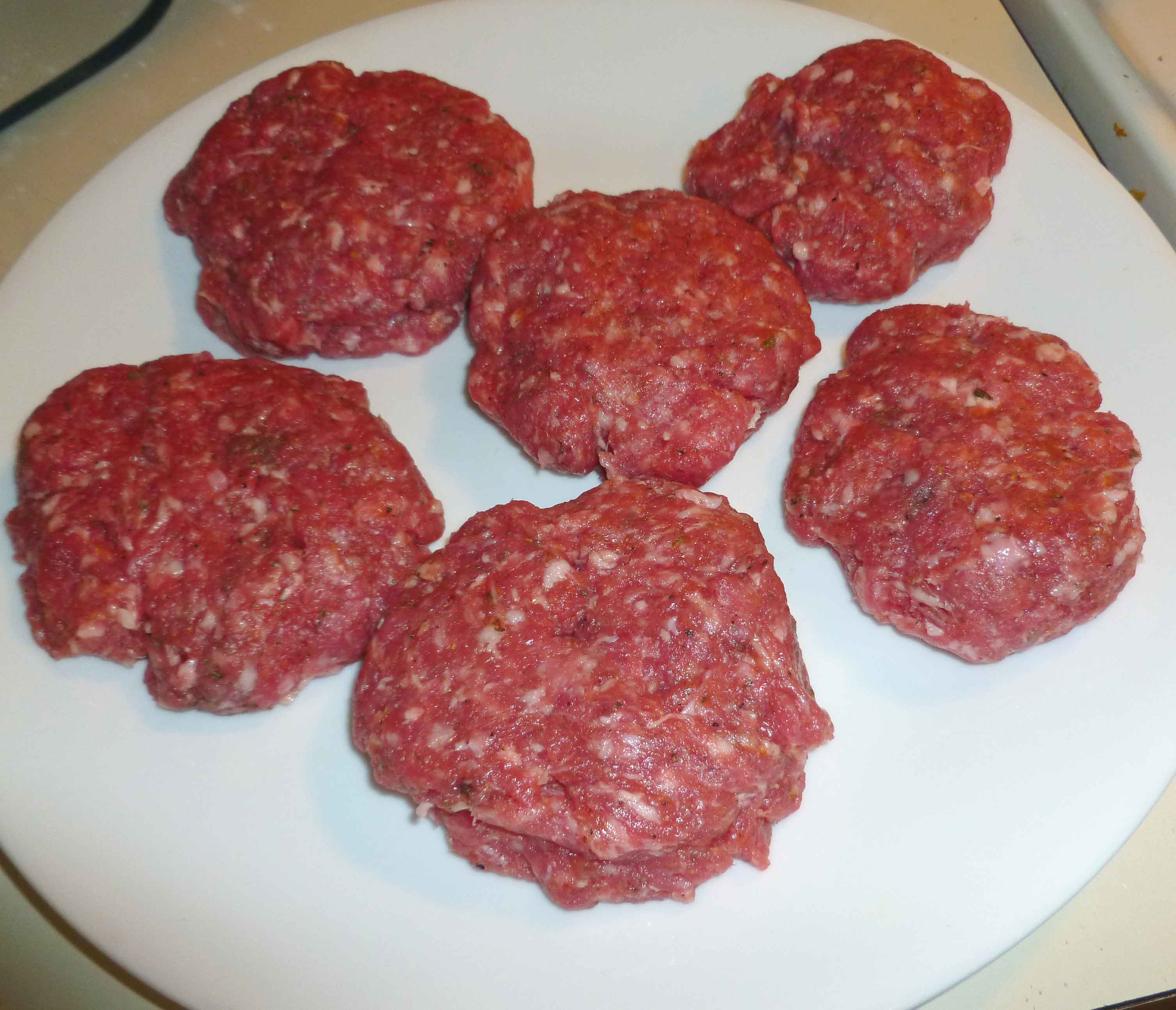 Pork Mixture formed into patties