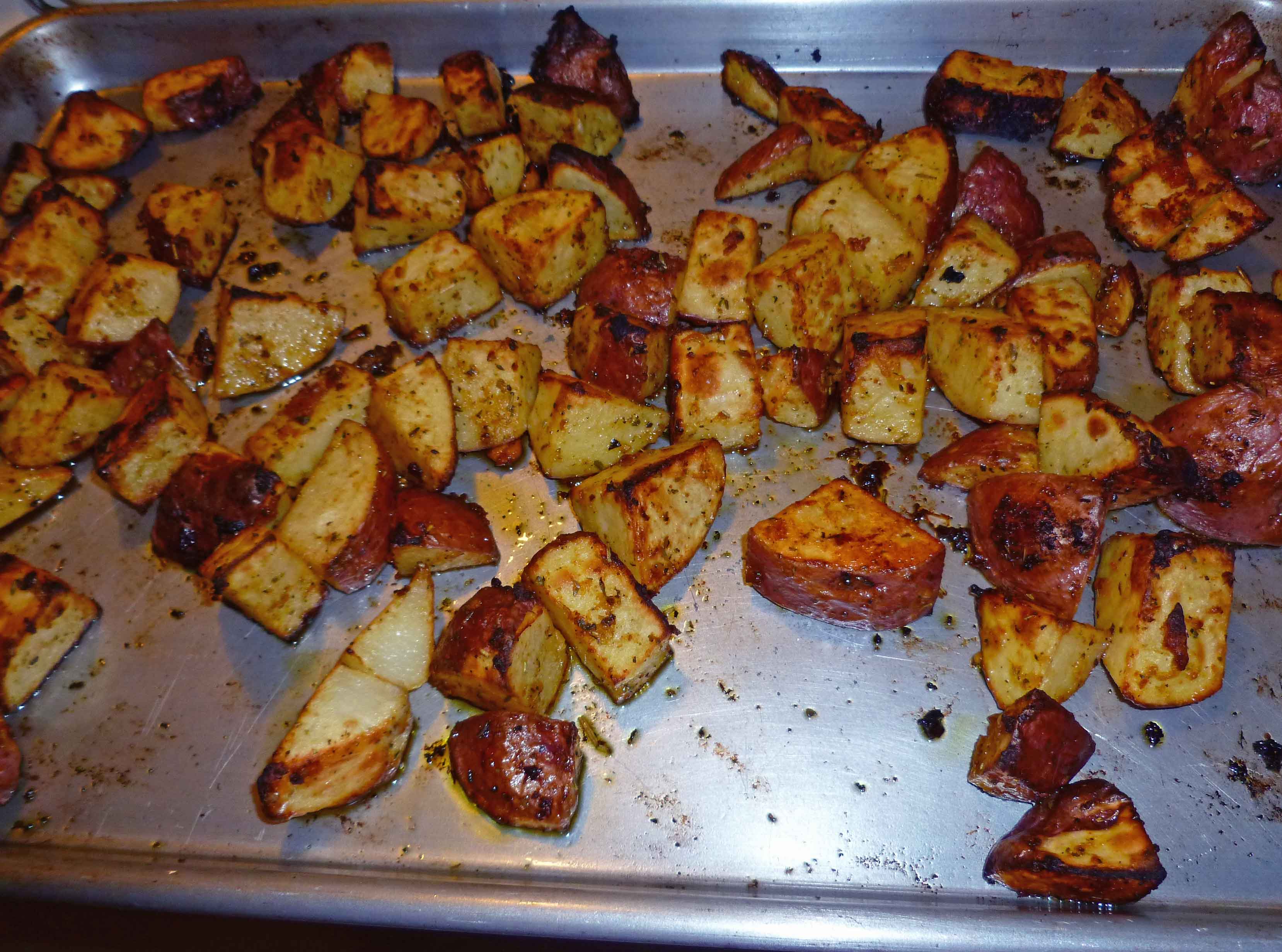 Sriracha Oven Roasted Potatoes just out of the oven!