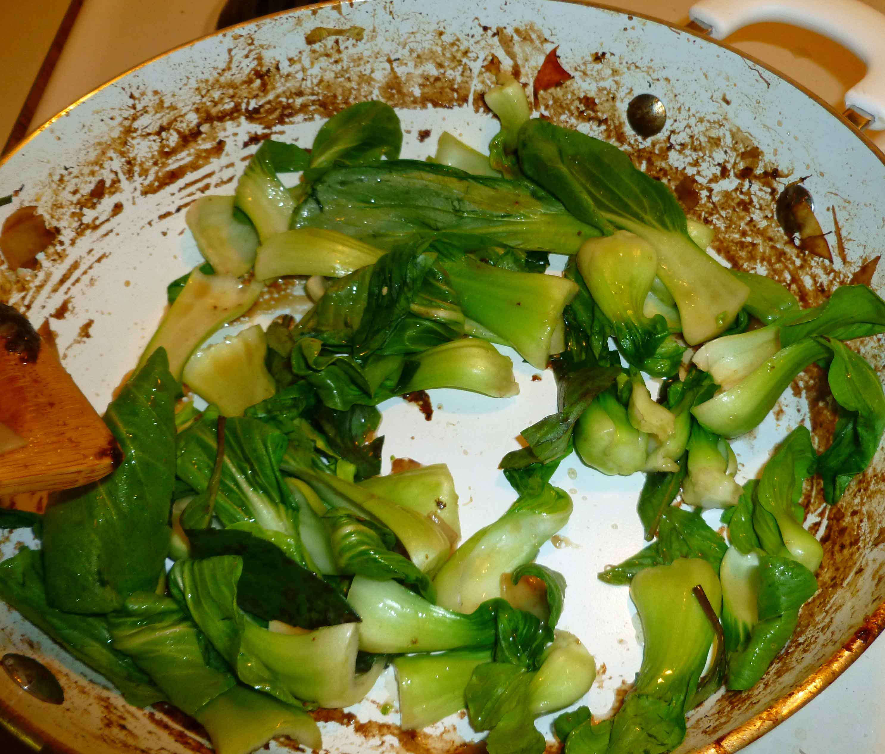 Stir-fried Baby Bok Choi and Basil