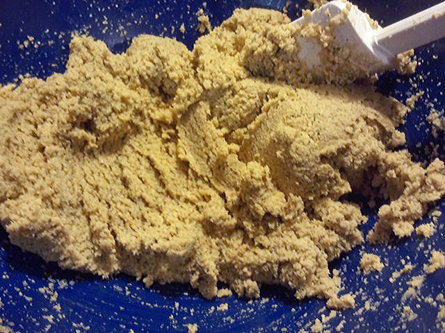 Garbanzo bean mixture after processing