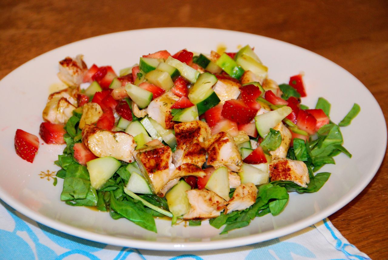 Summer Strawberry Spinach Salad, photo by J. Andrews