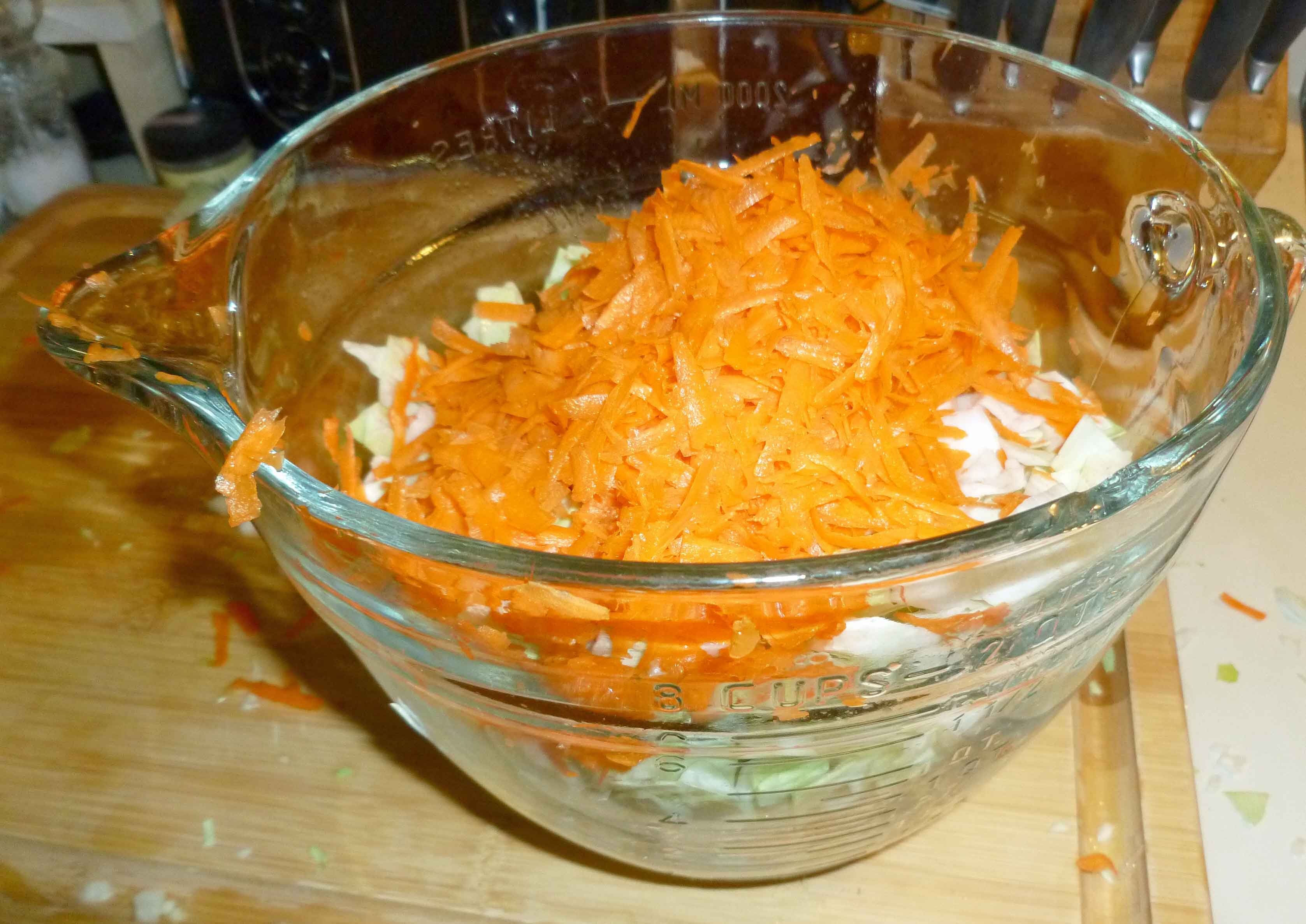 Grated Carrot and Chopped Cabbage