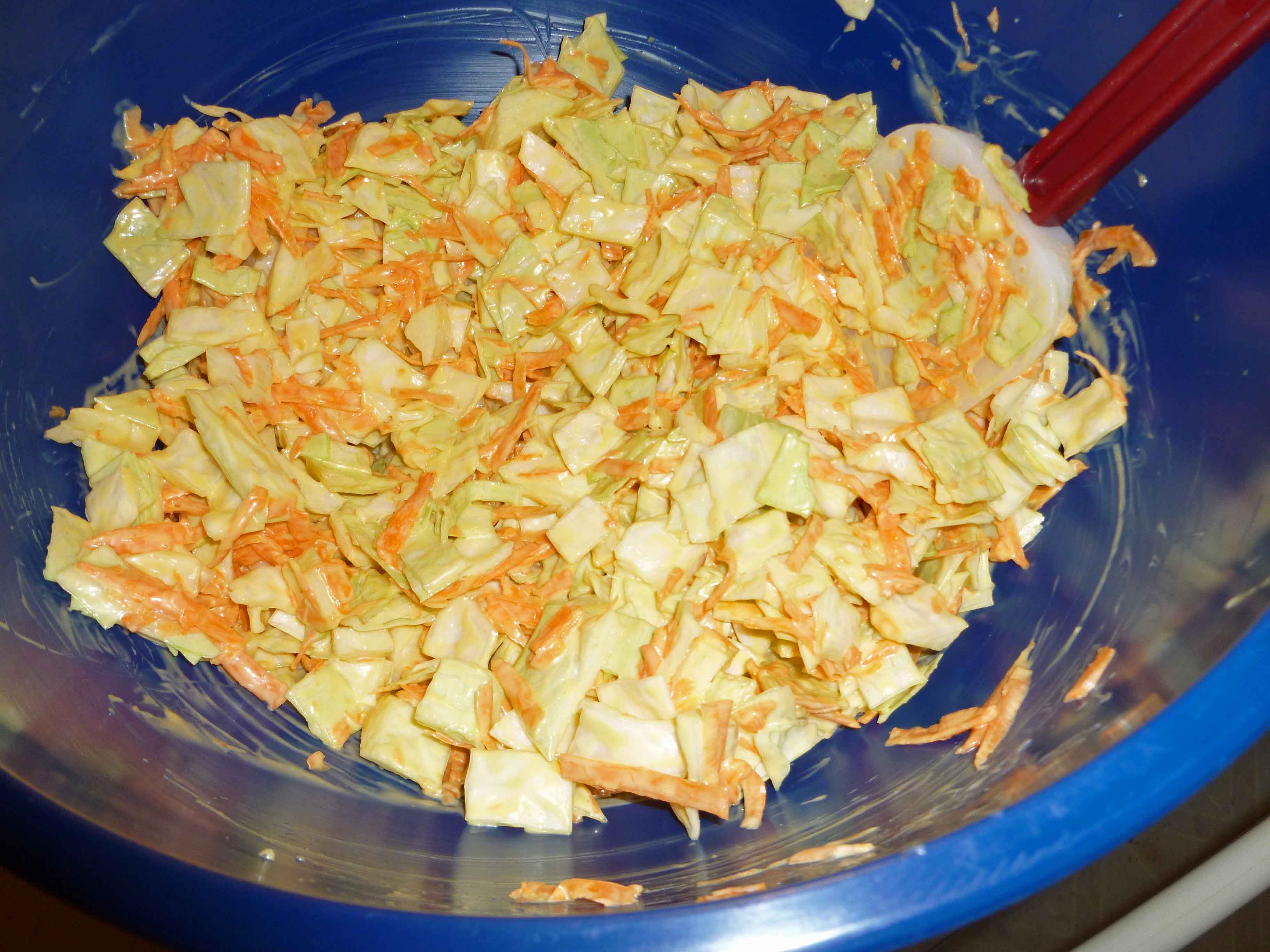 Dressing, Carrots, and Cabbage combined. 