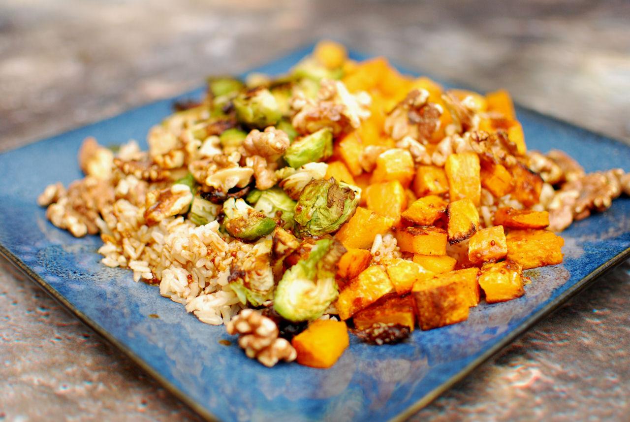 Squash and Sprout Rice Platter. Photo by J. Andrews