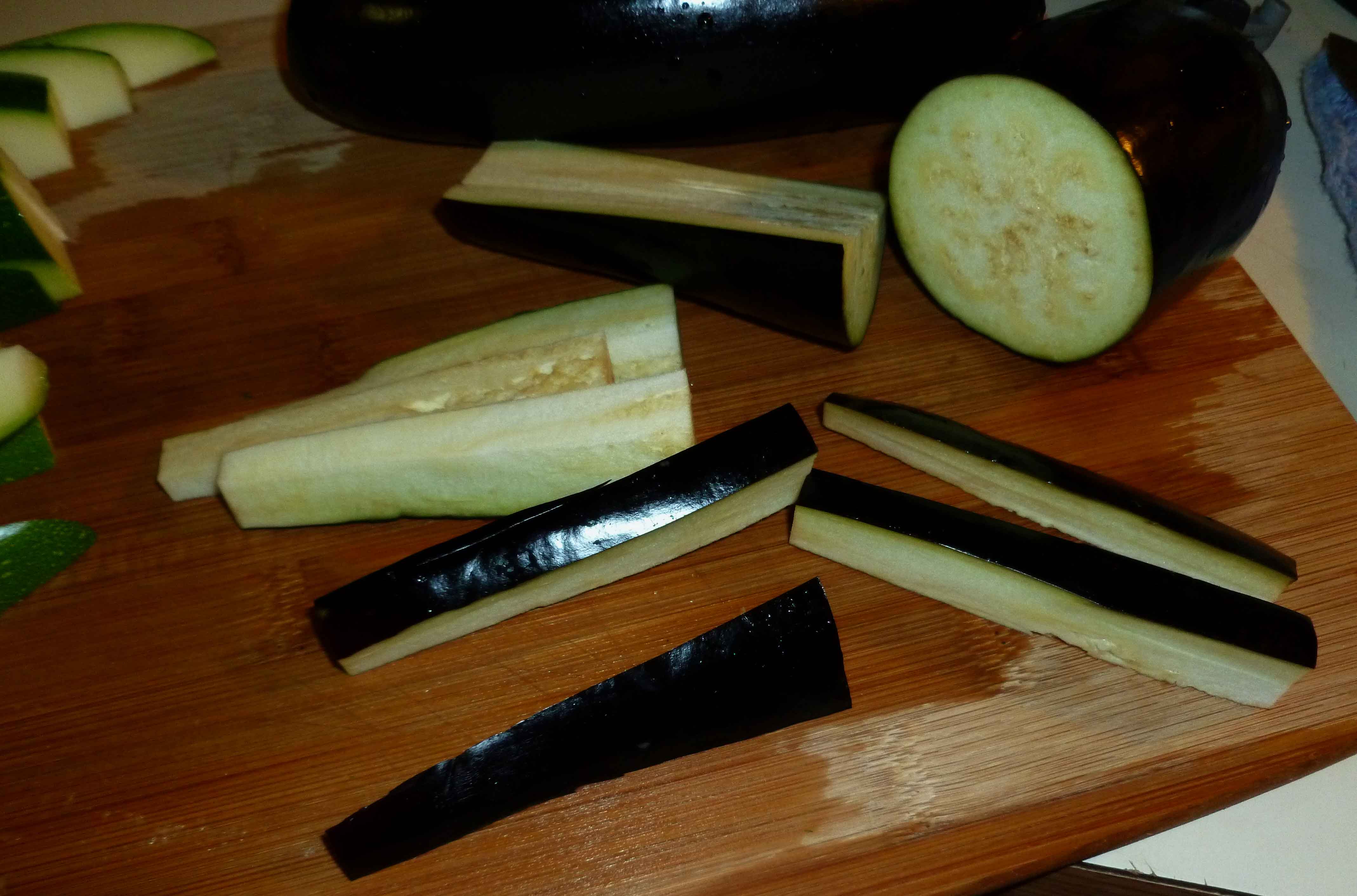 Sliced Eggplants