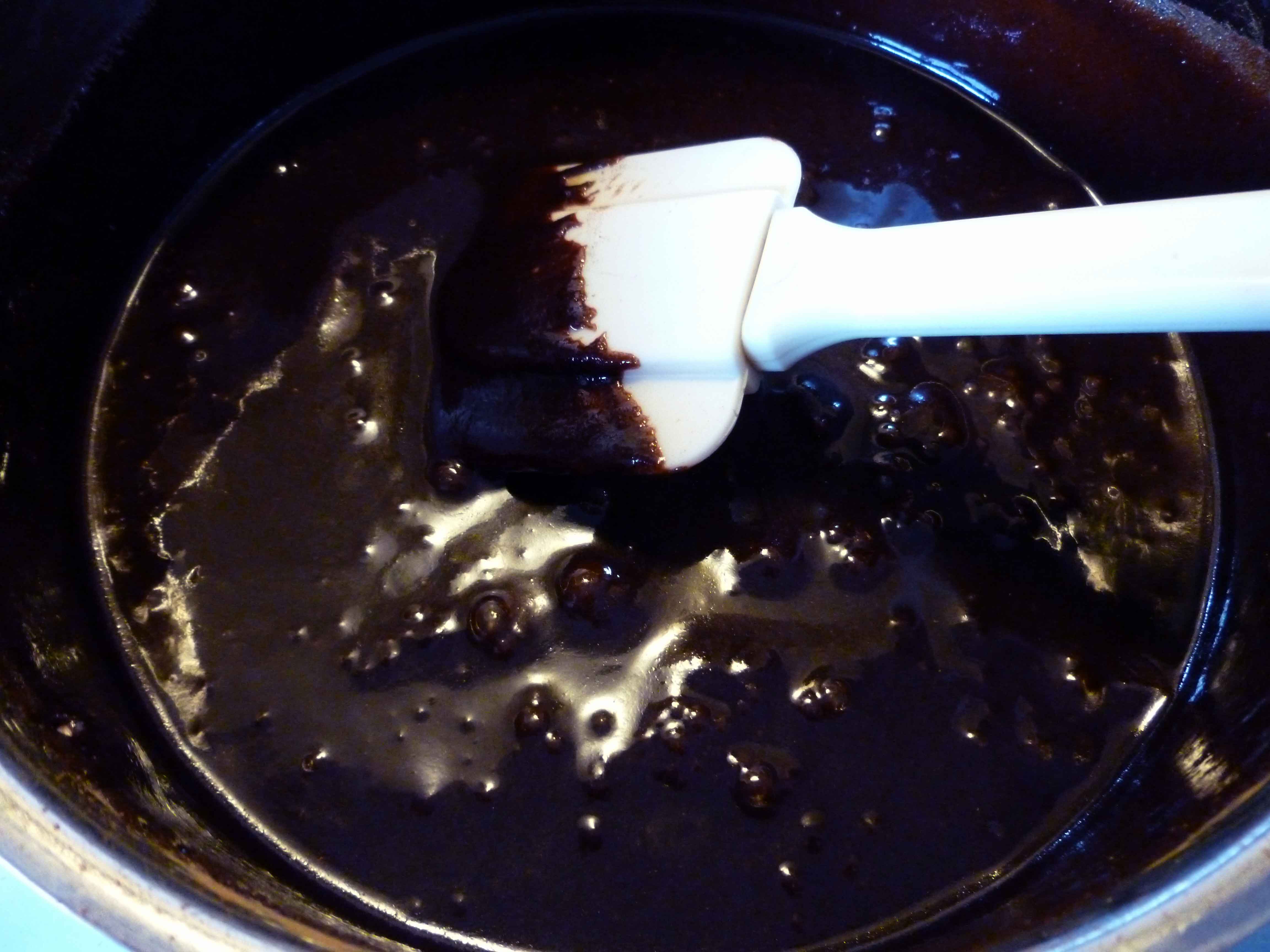 Candy mixture well combined in saucepan