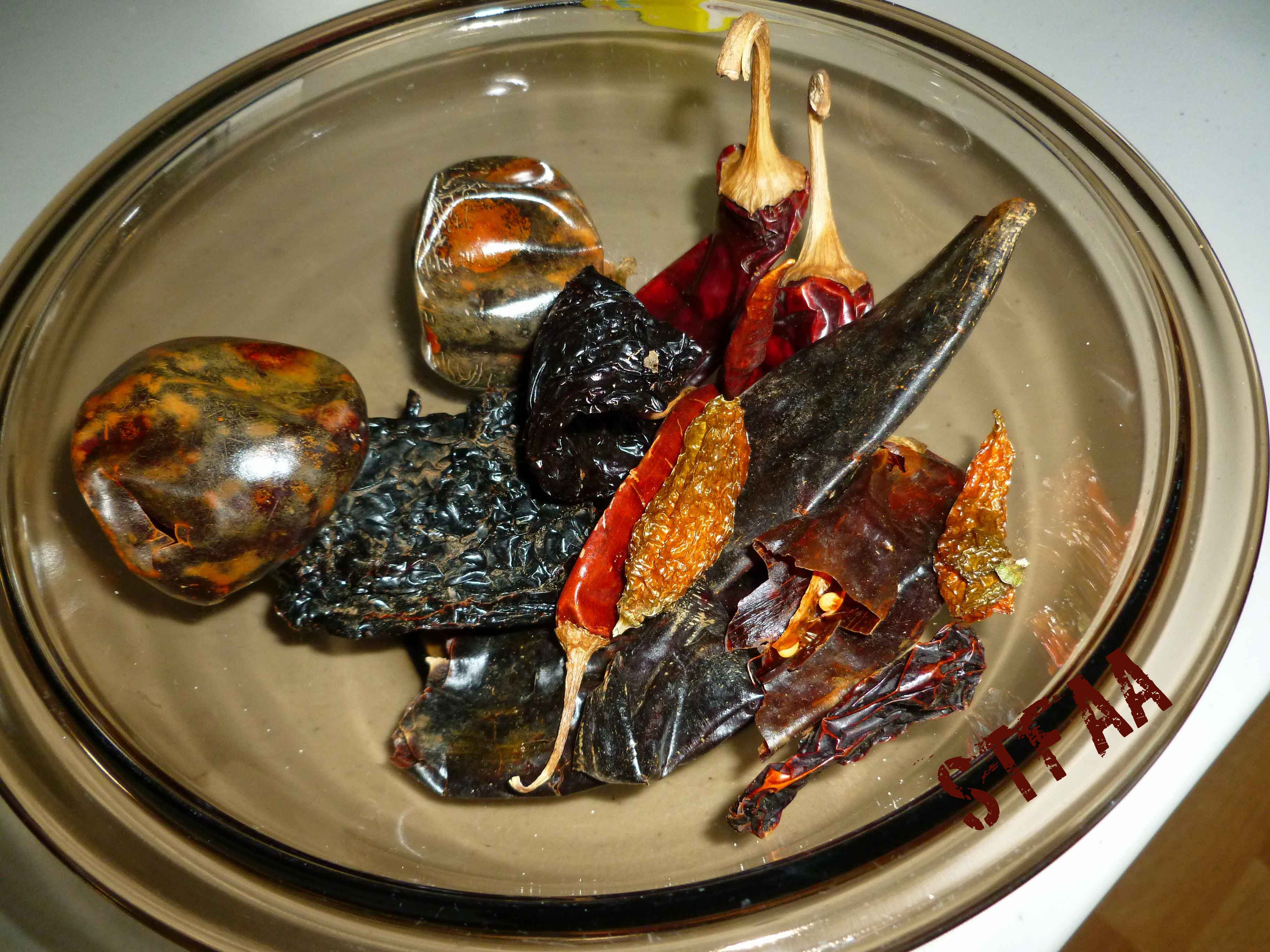 Whole Dried Chiles before prep