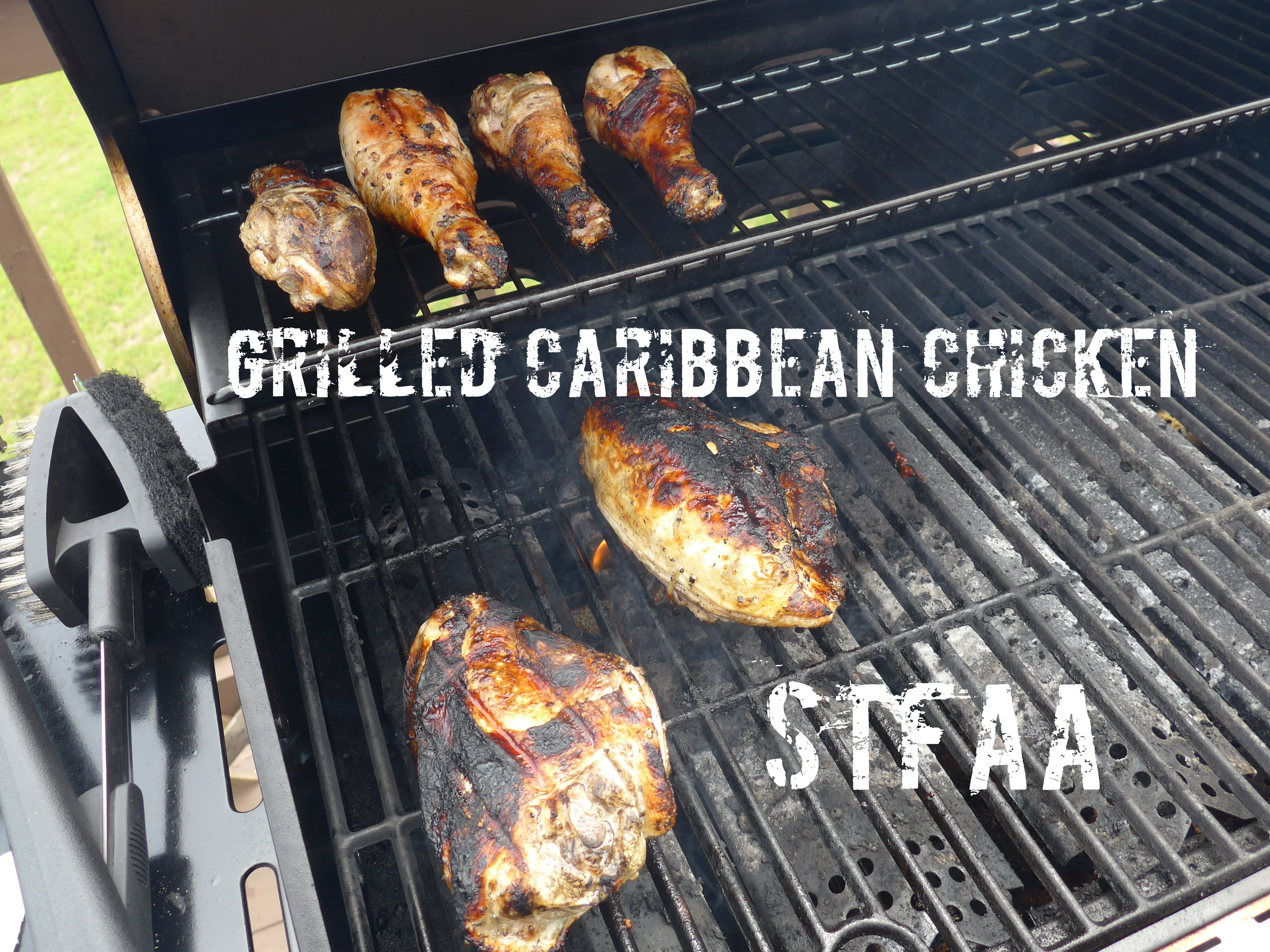 Caribbean Chicken on Denise's fancy grill