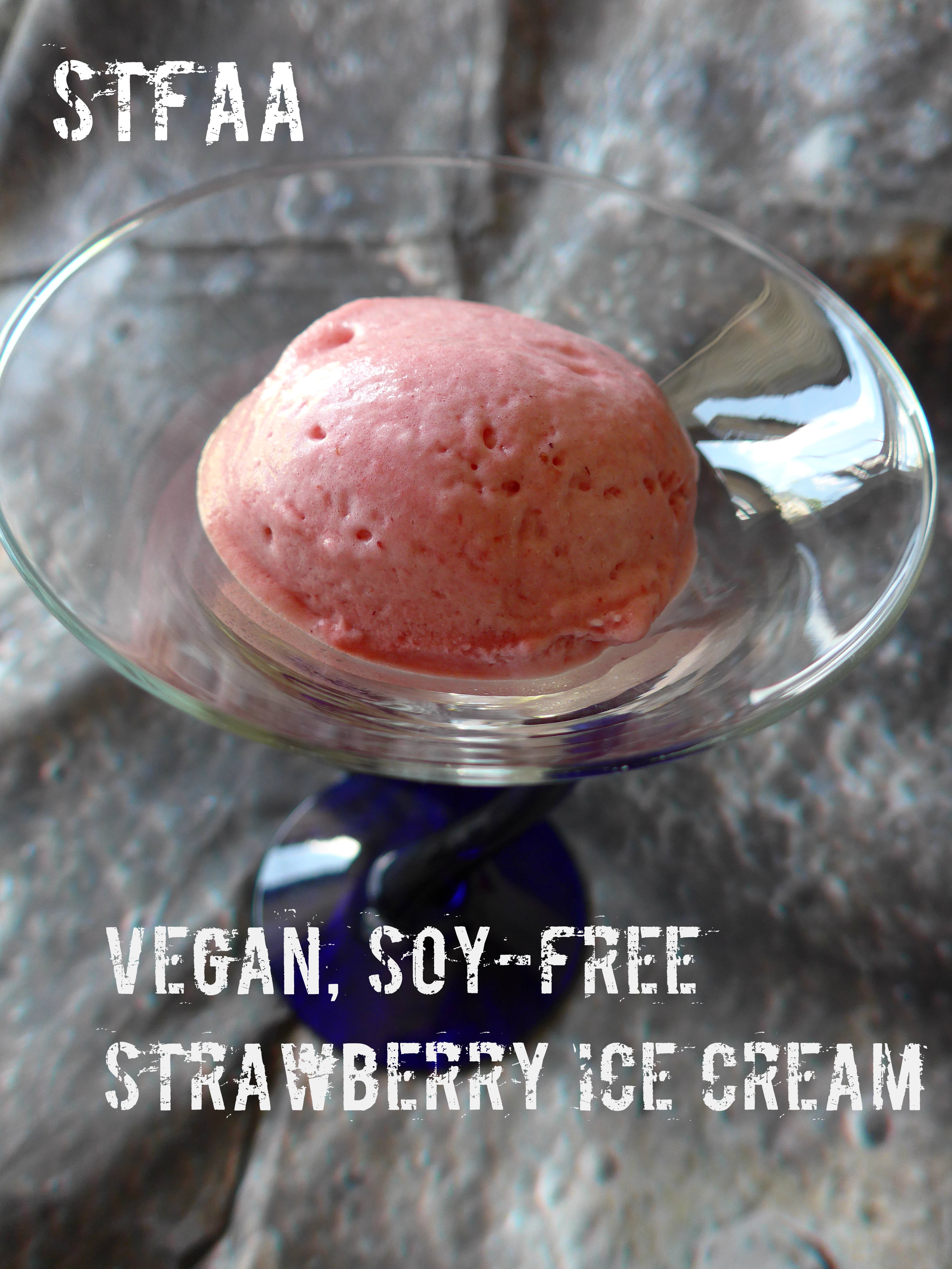 Vegan, Soy-free Strawberry Ice Cream