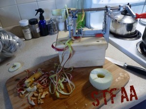 Peeling and coring apples