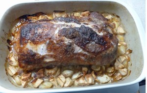 Pork loin after roasting