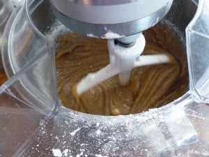 Cake batter after mixing wet and dry ingredients