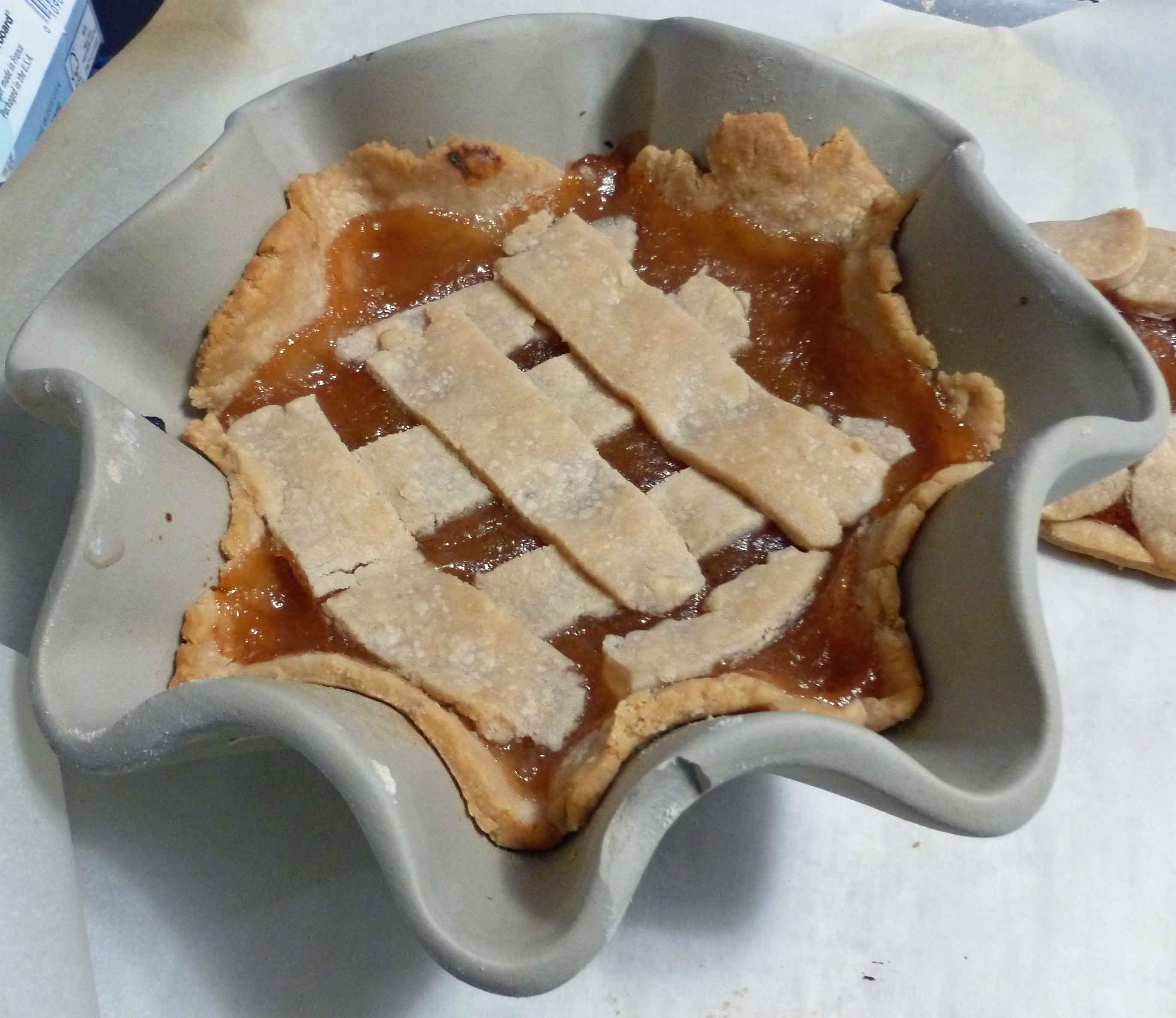 Mini Apple Pie baked in a tortilla shell baker