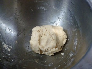 Mixture formed into dough ball