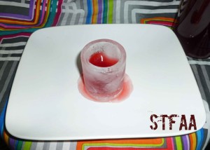 Atomic Fireball Liqueur in a melting ice shot glass