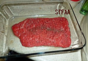 Cube steak coated in aquafaba