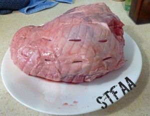 Leg of lamb with 1/2 slits