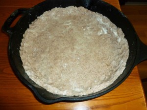 Crust in skillet, piecemeal style