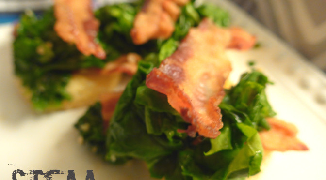 Spinach and bacon is a winning combo.