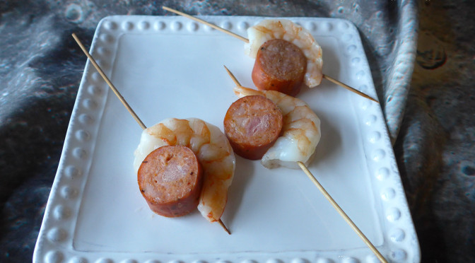 Shrimp and Sausage Skewers