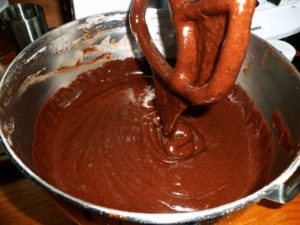 Completed chocolate cake batter