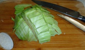 Cabbage cut into pinkie finger size pieces 