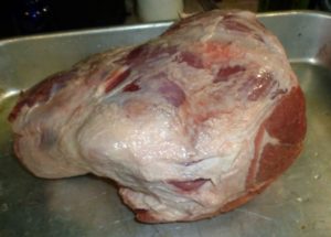 Pork shoulder after skin and fat has been trimmed