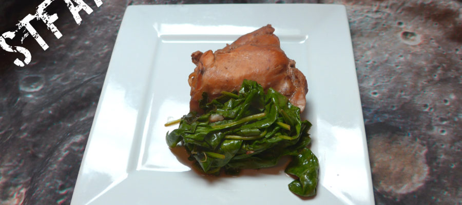 Orange Spiced Stewed Chicken Thighs and Greens