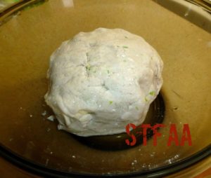 Let dough rest in heat safe container