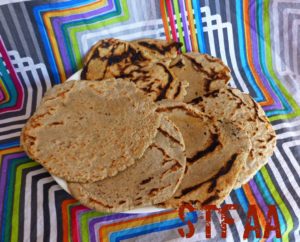 Garlic Sorghum Flatbreads except the two I ate while cooking :)