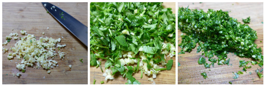 cilantro garlic blending stages