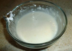 Tapioca starch and aquafaba mixture