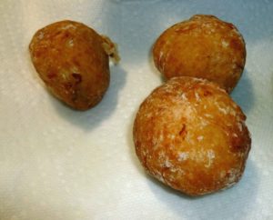 Stuffed potatoes after frying