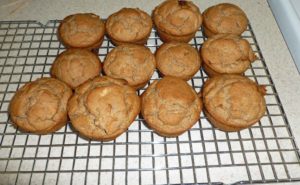 Apple Cinnamon Muffins cooling on a rack