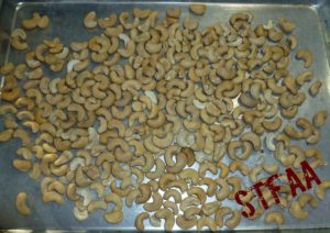 Cashews after dehydrating and roasting