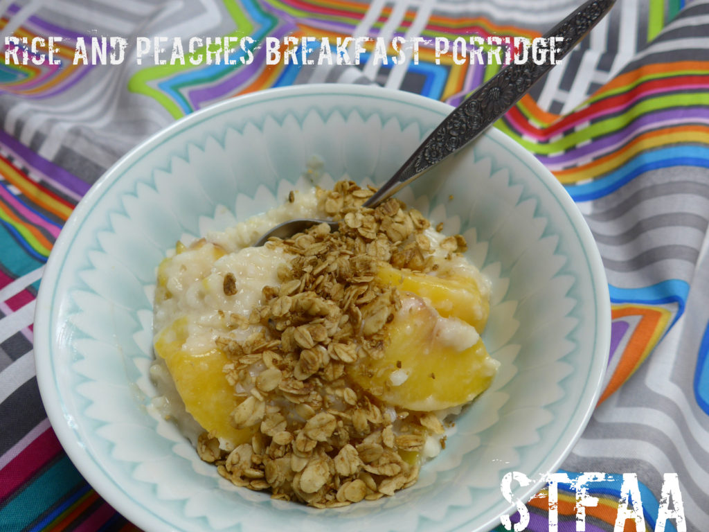 rice and peaches breakfast porridge