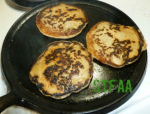 Pancakes after flipping