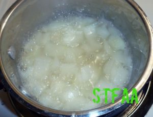 Onion mixture after cooking until soft