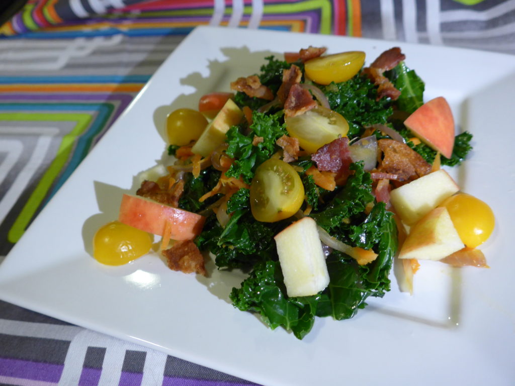 warm kale & bacon salad