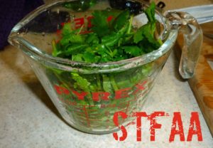 Cilantro, chopped and tightly packed