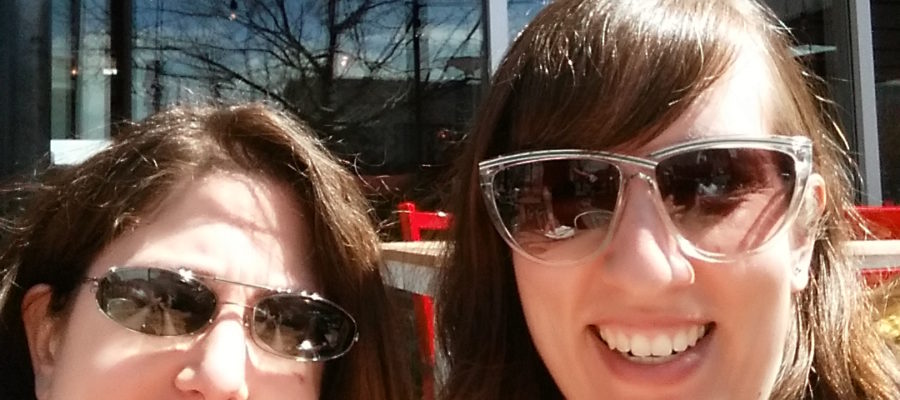 MaryKate and Corinne of sparecake.com at some taqueria in Denver