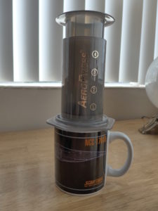 Aeropress. Star Trek mug.