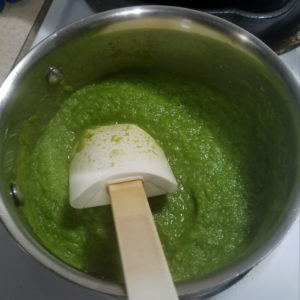 Thai Style Green Curry Paste before cooking down to a thick paste 