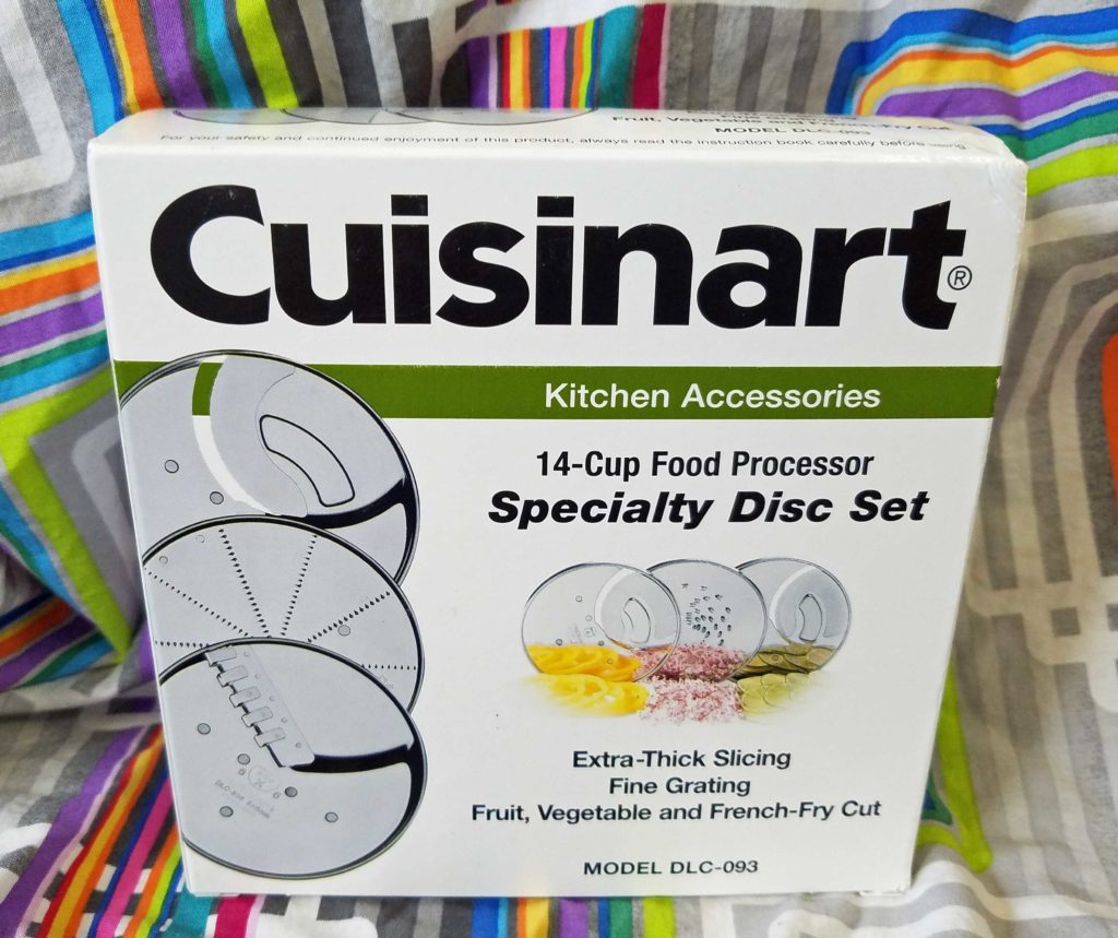 Cuisinart 3-Piece Specialty Disc Set - Extra Thick Slicing disc, Fine Grating disc, and French-Fry Cut disc.